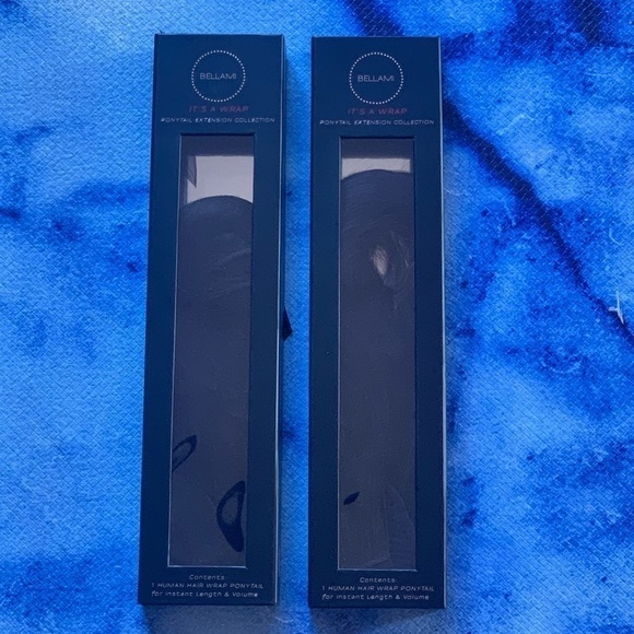 LOT OF 2 - BELLAMI IT'S A WRAP PONYTAIL EXTENSION 16" - HUMAN HAIR, JET BLACK - Picture 2 of 4